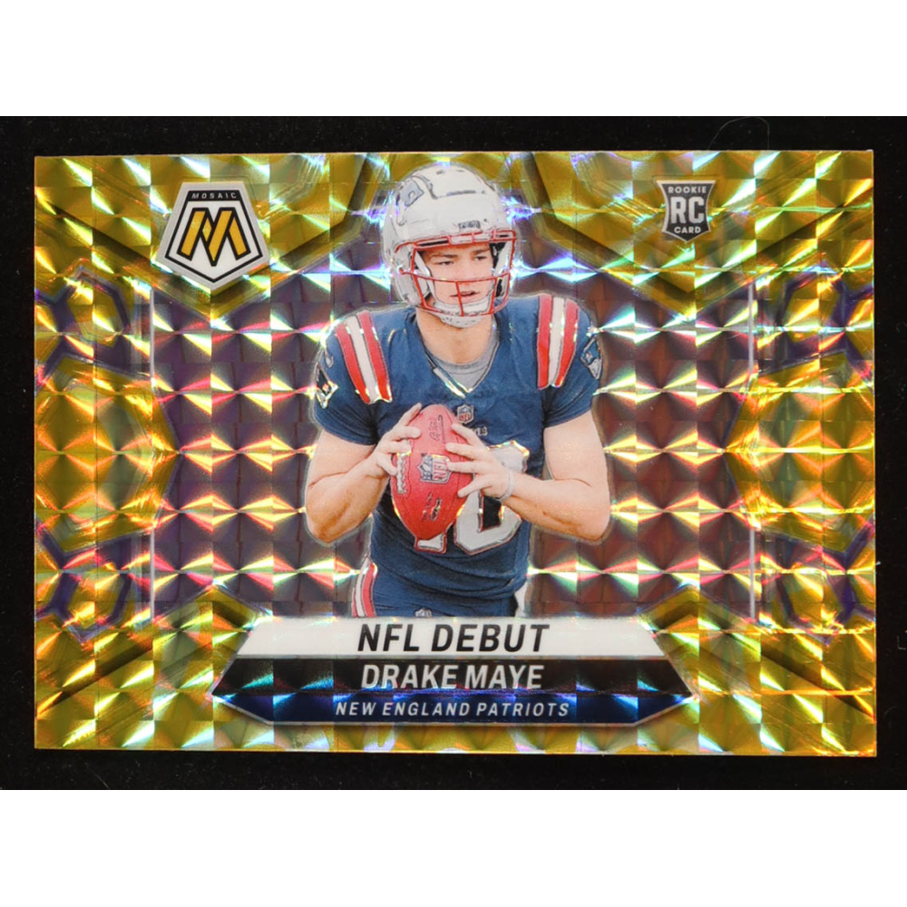 Drake Maye 2024 Panini Mosaic Mosaic Reactive Yellow #273 DEB RC at PristineAuction.com
