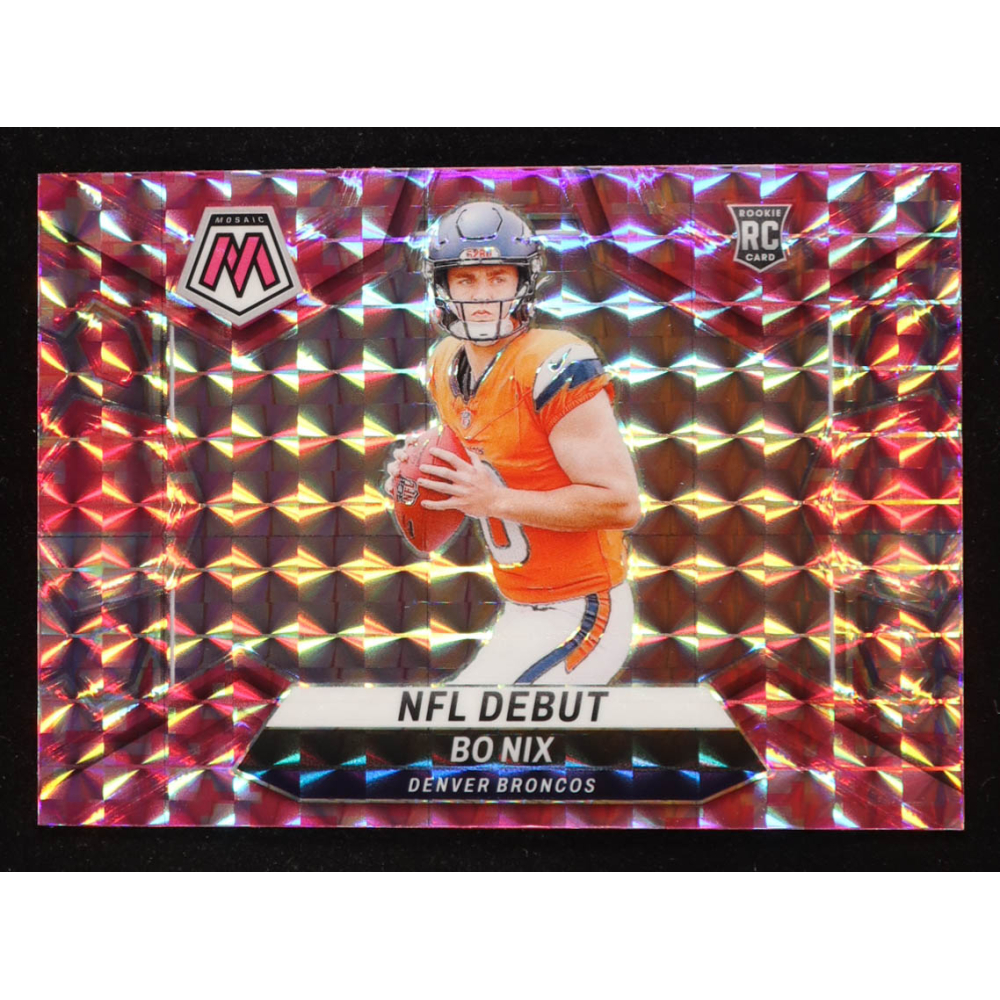 Bo Nix 2024 Panini Mosaic Mosaic Camo Pink #271 DEB RC at PristineAuction.com
