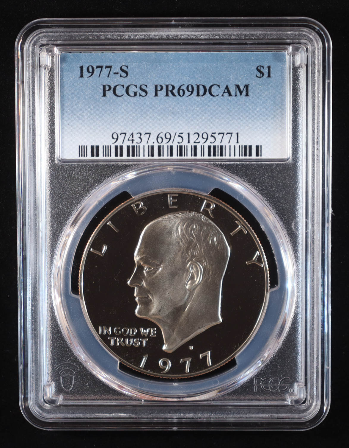 1977-S Eisenhower Silver Dollar - Deep Cameo Proof (PCGS PR69DCAM) at PristineAuction.com 1977-S Eisenhower Silver Dollar - Deep Cameo Proof (PCGS PR69DCAM) at PristineAuction.com