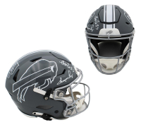 Andre Reed, Jim Kelly & Thurman Thomas Signed Bills Full-Size Authentic On-Field Custom Slate Alternate Speedflex Helmet (Beckett) at PristineAuction.com
