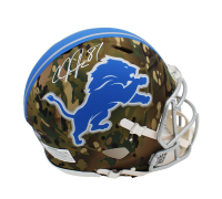 Calvin Johnson Signed Lions Full-Size Authentic On-Field Camo Alternate Speed Helmet (Radtke) at PristineAuction.com