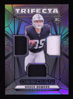 Brock Bowers 2024 Panini Obsidian Trifecta Swatches Silver #4 RC #18/99 at PristineAuction.com