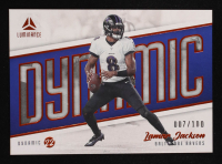 Lamar Jackson 2022 Panini Luminance Dynamic Orange #1 #007/100 RC at PristineAuction.com