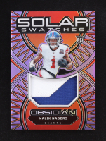 Malik Nabers 2024 Panini Obsidian Solar Swatches Purple #5 #31/49 RC at PristineAuction.com