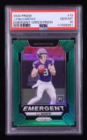 J.J. McCarthy 2024 Prizm Emergent Green #19 (PSA 10) at PristineAuction.com