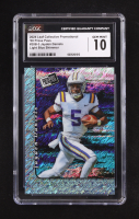 Jayden Daniels 2024 Leaf Collective Promo '00 Press Pass Shimmer Light Blue #20B3 RC (CGC 10) at PristineAuction.com