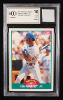 Ken Griffey Jr. 1989 Score Rookie/Traded #100T RC With '89 Game-Used Jersey Swatch (BCCG 10) at PristineAuction.com