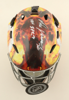 Mike Vernon Signed Flames Full-Size Goalie Mask Inscribed "HOF 2023" (Schwartz) at PristineAuction.com