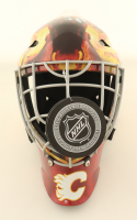 Mike Vernon Signed Flames Full-Size Goalie Mask Inscribed "HOF 2023" (Schwartz) at PristineAuction.com