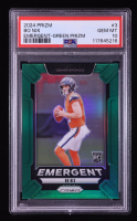 Bo Nix 2024 Panini Prizm Emergent Green #3 RC (PSA 10) at PristineAuction.com