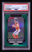 Bo Nix 2024 Panini Prizm Emergent Green #3 RC (PSA 10) at PristineAuction.com