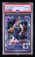 Luka Doncic 2023-24 Hoops Premium Stock Ice Prizm #9 (PSA 10) at PristineAuction.com