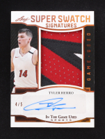 Tyler Herro 2024 Leaf ITG Used Sports Super Swatch Signatures #SWSTH1 #4/5 at PristineAuction.com