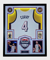Stephen Curry Signed Team USA Custom Framed Authentic Nike Swingman Jersey Display with LED Lighting & (2) PSA 10 Cards (Beckett & Curry) at PristineAuction.com