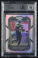 Kenneth Walker Signed 2022 Panini Prizm Silver Prizms #318 RC (BGS | Auto Grade 10) at PristineAuction.com
