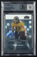 Troy Polamalu Signed 2003 Finest #61 RC (BGS | Auto Grade 10) at PristineAuction.com
