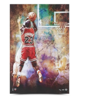 Michael Jordan Signed LE "The Shot" Bulls 24x36 Print (UDA) at PristineAuction.com
