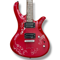 "Devo" Schecter Diamond Series Electric Guitar Band-Signed By (5) with Mark Mothersbaugh, Bob Mothersbaugh, Gerald Casale, Bob Casale & Jeff Friedl (JSA) at PristineAuction.com