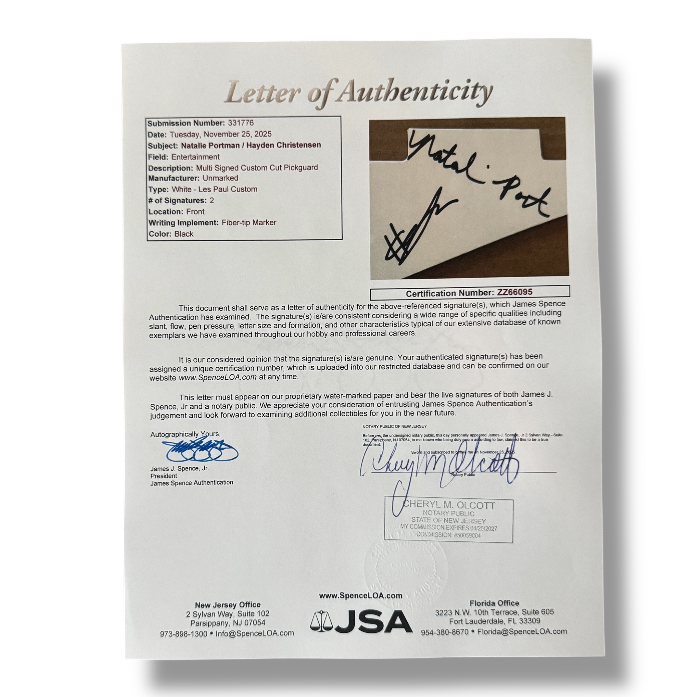 Natalie Portman & Hayden Christensen Signed "Star Wars" Custom Les Paul Guitar (JSA) at PristineAuction.com Natalie Portman & Hayden Christensen Signed "Star Wars" Custom Les Paul Guitar (JSA) at PristineAuction.com