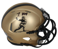 Travis Hunter Signed Heisman Trophy Logo Speed Mini Helmet (Fanatics) at PristineAuction.com