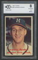 Warren Spahn 1957 Topps #90 (BCCG 8) at PristineAuction.com