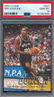 Tim Duncan 1997 Fleer #201 RC (PSA 10) at PristineAuction.com