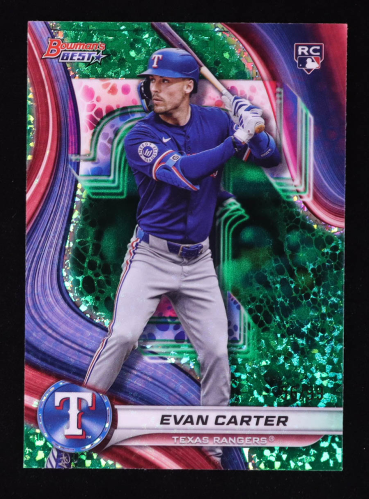 Evan Carter 2024 Bowman's Best Green Mini-Diamond Refractors #66 RC #56/99