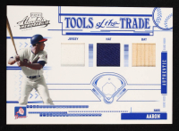 Hank Aaron 2005 Absolute Memorabilia Playoff #TT-122 Tools of Trade Triple Bat Jersey Hat #104/175 at PristineAuction.com