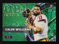 Caleb Williams 2023 Wild Card QB1 On The Clock Green Sparkles #OCWCW1 RC #5/5 at PristineAuction.com