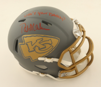 Patrick Mahomes Sr. Signed Chiefs Slate Alternate Speed Mini Helmet Inscribed "Who's Your Daddy?" (Schwartz) at PristineAuction.com