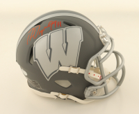 Ron Dayne Signed Wisconsin Badgers Slate Alternate Speed Mini Helmet Inscribed "99H" (Schwartz) at PristineAuction.com