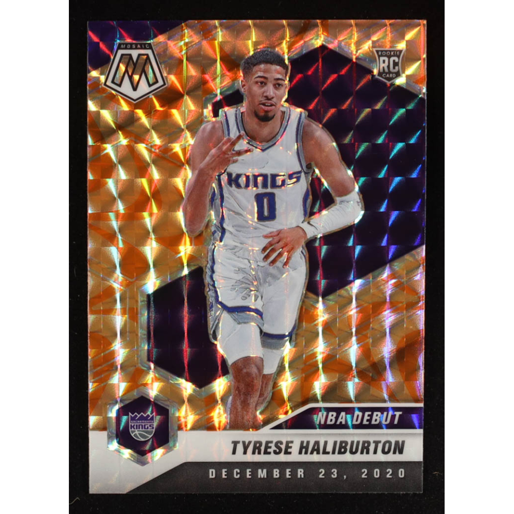 Tyrese Haliburton 2020-21 Panini Mosaic Mosaic Reactive Orange #264 RC at PristineAuction.com