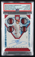 Shohei Ohtani 2019 Panini Cornerstones Quad Relic Autographs Quartz #14 #2/5 (PSA | Autograph Grade 10) at PristineAuction.com
