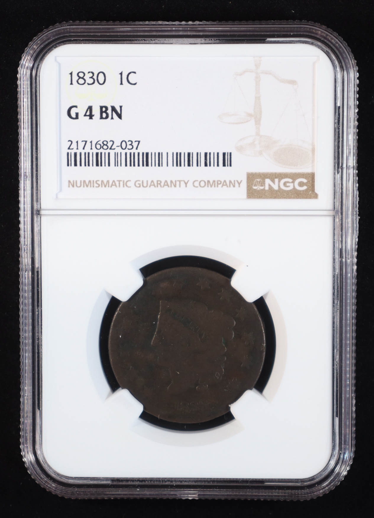 1830 Liberty Head Large Cent (NGC G4 BN) at PristineAuction.com 1830 Liberty Head Large Cent (NGC G4 BN) at PristineAuction.com