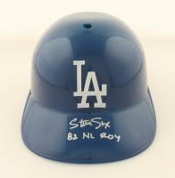 Steve Sax Signed Dodgers Full-Size Batting Helmet Inscribed "82 NL ROY" (Schwartz) at PristineAuction.com