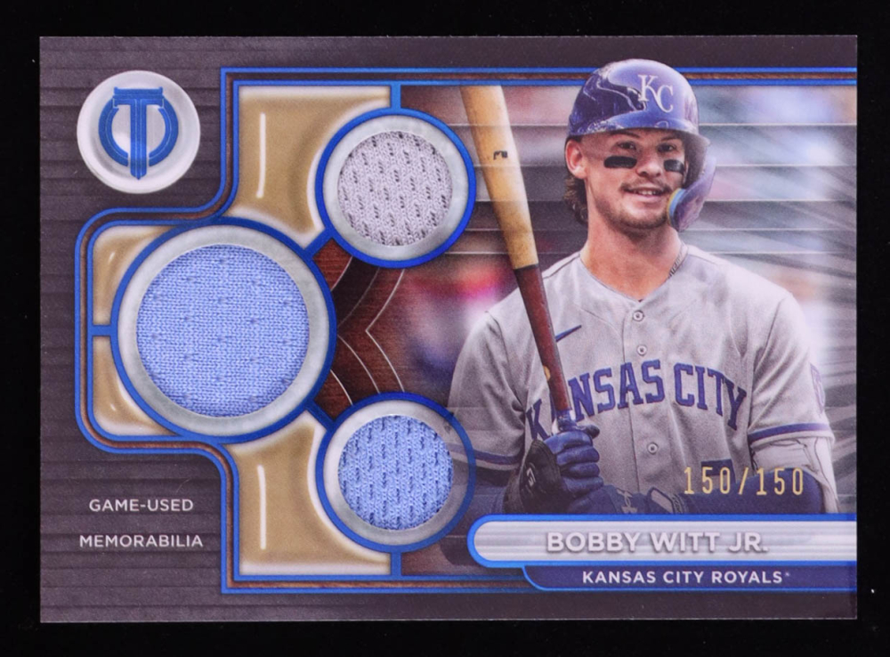 Bobby Witt Jr. 2024 Topps Tribute Triple Relics Blue #TTRBW #150/150