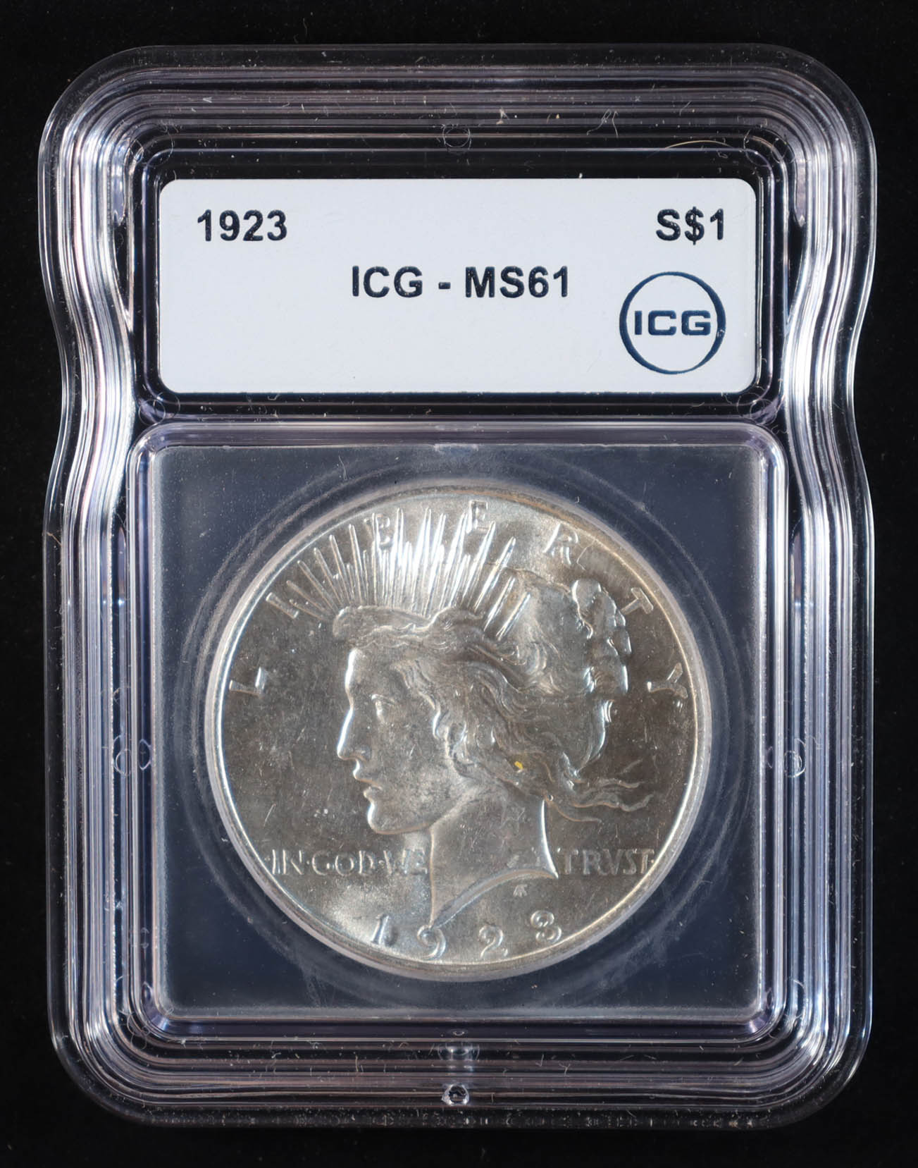 1923 Peace Silver Dollar (ICG MS61) at PristineAuction.com 1923 Peace Silver Dollar (ICG MS61) at PristineAuction.com
