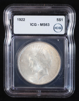 1922 Peace Silver Dollar (ICG MS63) at PristineAuction.com