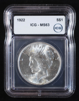 1922 Peace Silver Dollar (ICG MS63) at PristineAuction.com