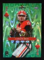 Carson Beck 2024 Wild Card 5 Card Draw Stacked Deck Green Lava #SDPCCBN RC #2/3 at PristineAuction.com
