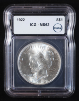 1922 Peace Silver Dollar (ICG MS62) at PristineAuction.com