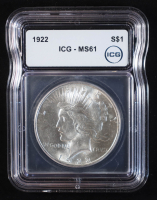 1922 Peace Silver Dollar (ICG MS61) at PristineAuction.com