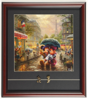 "Mickey and Minnie in Paris" by Thomas Kinkade Custom Framed Display at PristineAuction.com