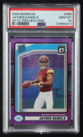 Jayden Daniels 2024 Donruss Optic Rated Rookies Preview Pink #389 RC (PSA 10) at PristineAuction.com