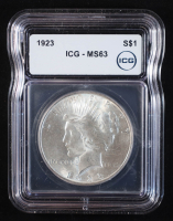 1923 Peace Silver Dollar (ICG MS63) at PristineAuction.com