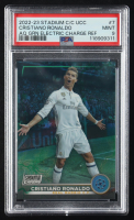 Cristiano Ronaldo 2022-23 Stadium Club Chrome UEFA Aqua Green Electric Charge Refractors #7 #191/225 (PSA 9) at PristineAuction.com