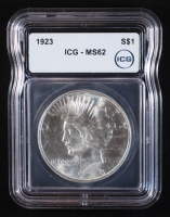 1922 Peace Silver Dollar (ICG MS62) at PristineAuction.com
