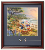 "Donald and Daisy at the Beach" by Thomas Kinkade Custom Framed Display at PristineAuction.com
