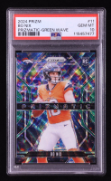 Bo Nix 2024 Panini Prizm Prizmatic Prizms Green Wave #11 RC (PSA 10) at PristineAuction.com