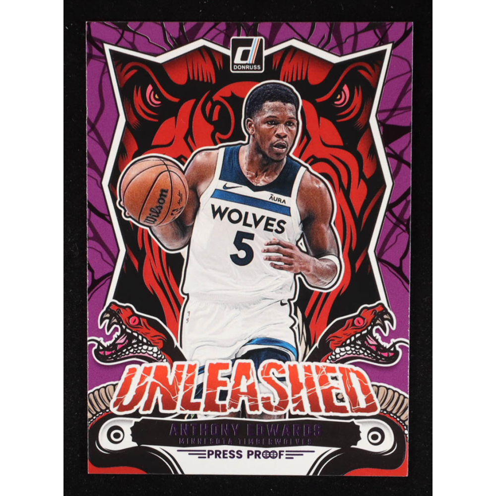 Anthony Edwards 2024-25 Donruss Unleashed Press Proof Purple #4 at PristineAuction.com